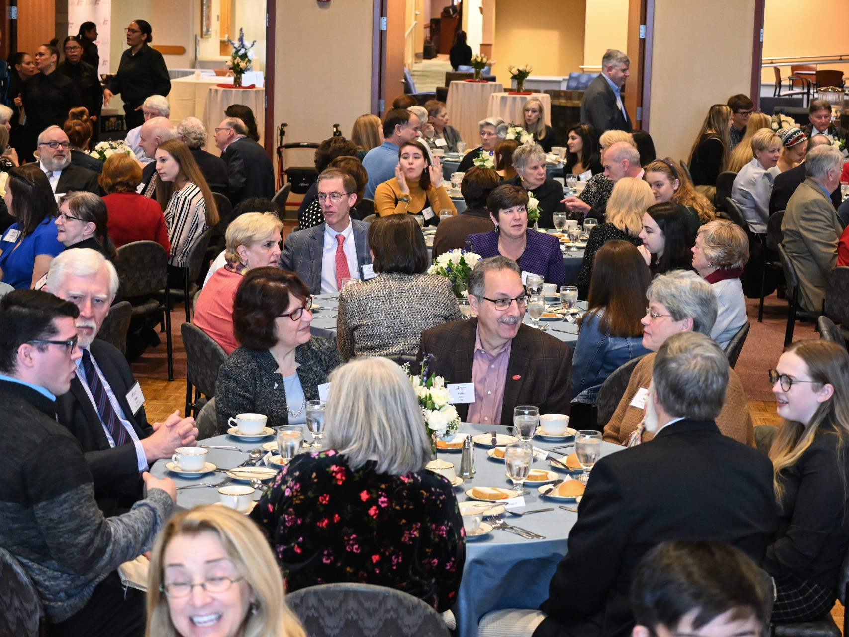 Students and faculty share food and fellowship during the annual Scholarship Luncheon event.