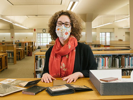 Faculty member wearing facial mask