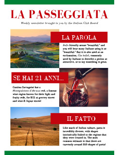 Cover of the La Passeggiata Newsletter