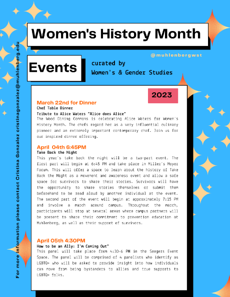 Curated Events Flyer for Women's History Month 2023