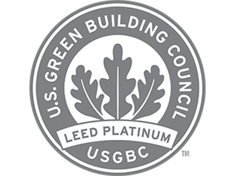 The logo for a LEED Platinum award from the US Green Building Council.
