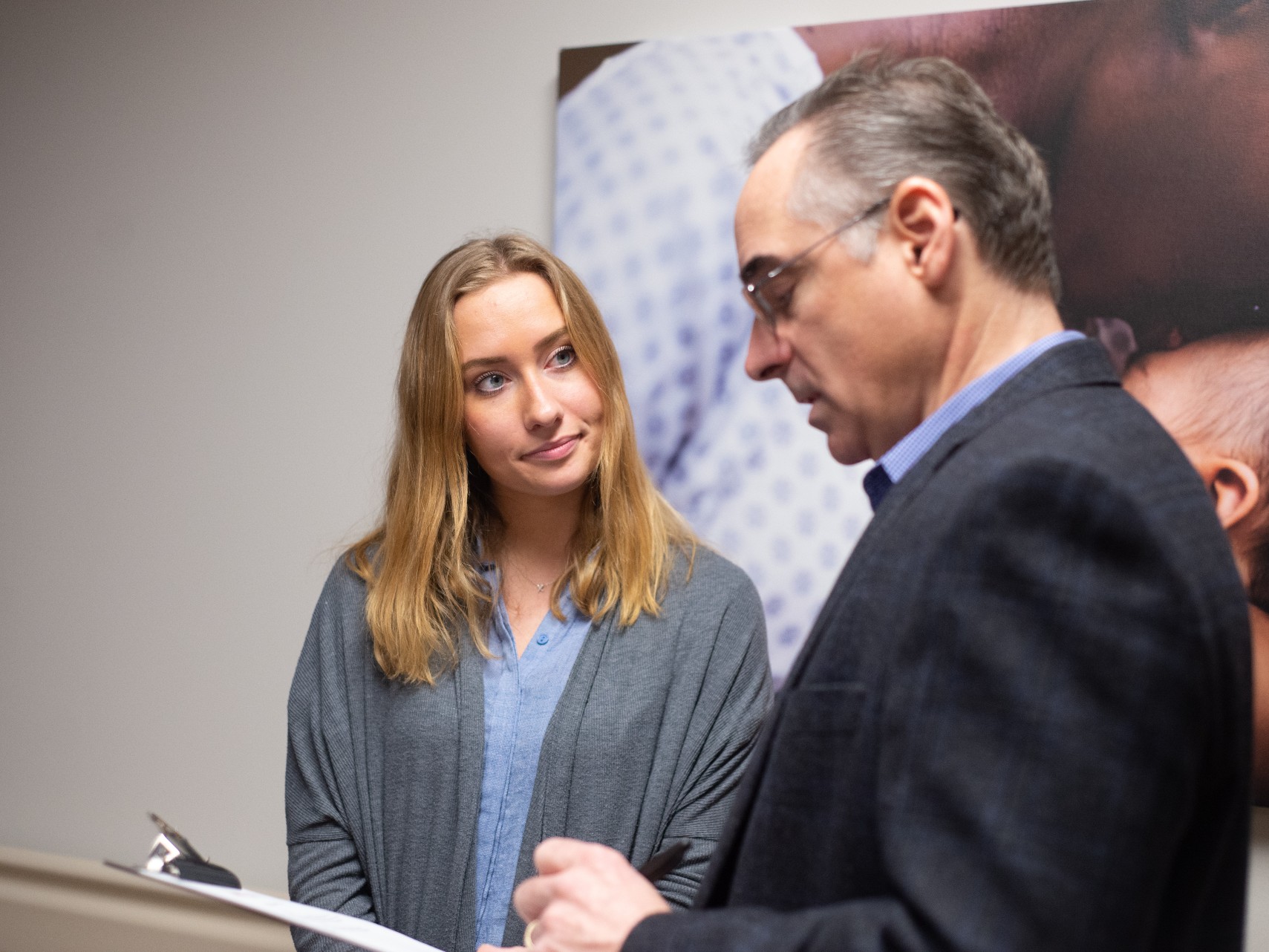 Meredith Krewson '20 took on a healthcare internship at Geisinger Health Network. The Career Center can help connect students with job shadowing and internship opportunities.